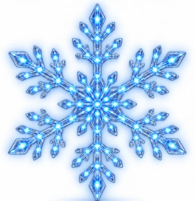 ❄️ 3D LED Snowflake Wall Lights – Remote Control Christmas Décor with Blue & White Glow for Cozy Indoor Holiday Nights✨