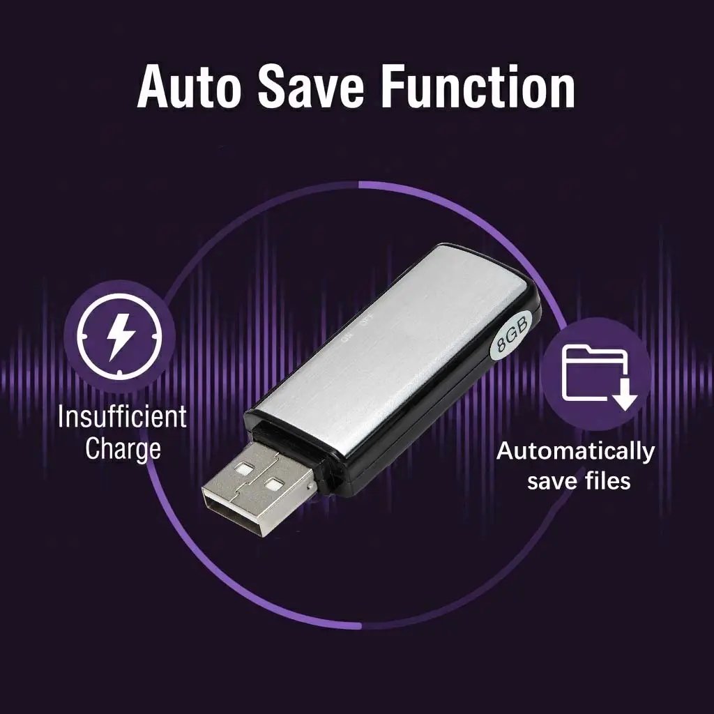 USB Flash Drive Voice Recorder 2-in-1 – Voice Activated, Smart Noise Reduction