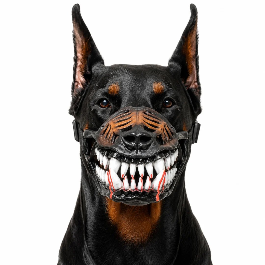 🐶Halloween Scary Dog Muzzle Costume with Bloody Fangs 🎃