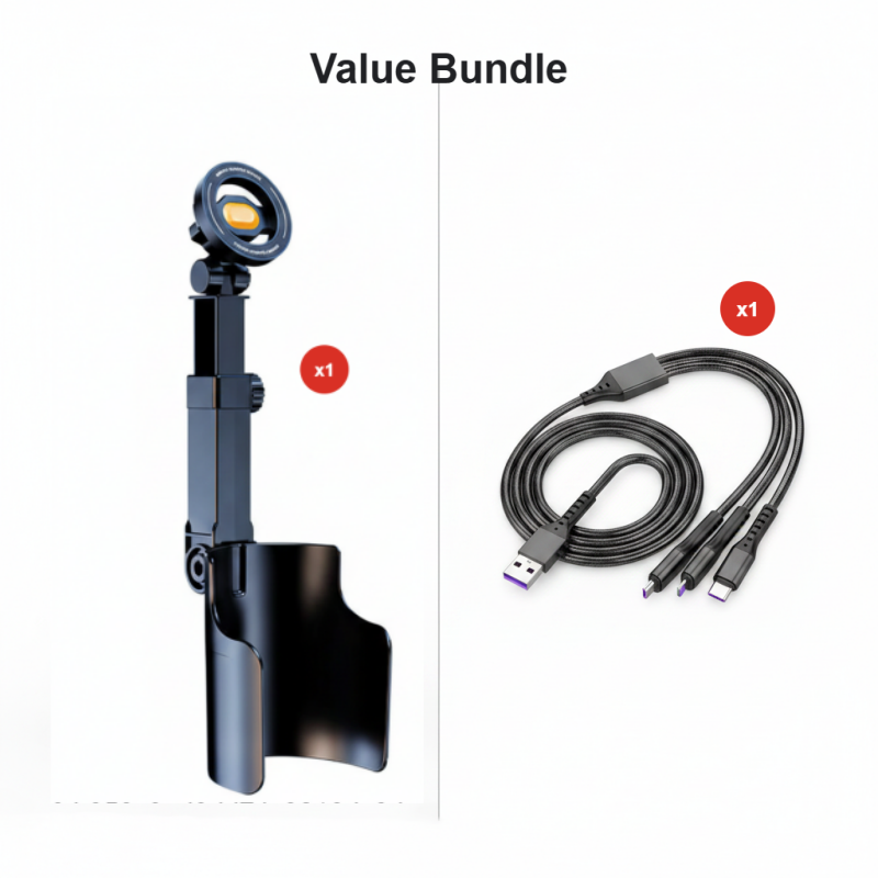 Car Cup Holder Phone Mount – 360° Adjustable, Strong N52 Magnet, One-Hand Operation