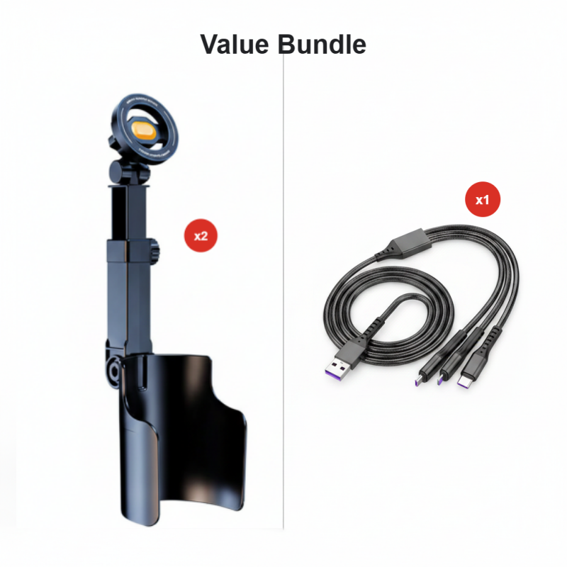 Car Cup Holder Phone Mount – 360° Adjustable, Strong N52 Magnet, One-Hand Operation
