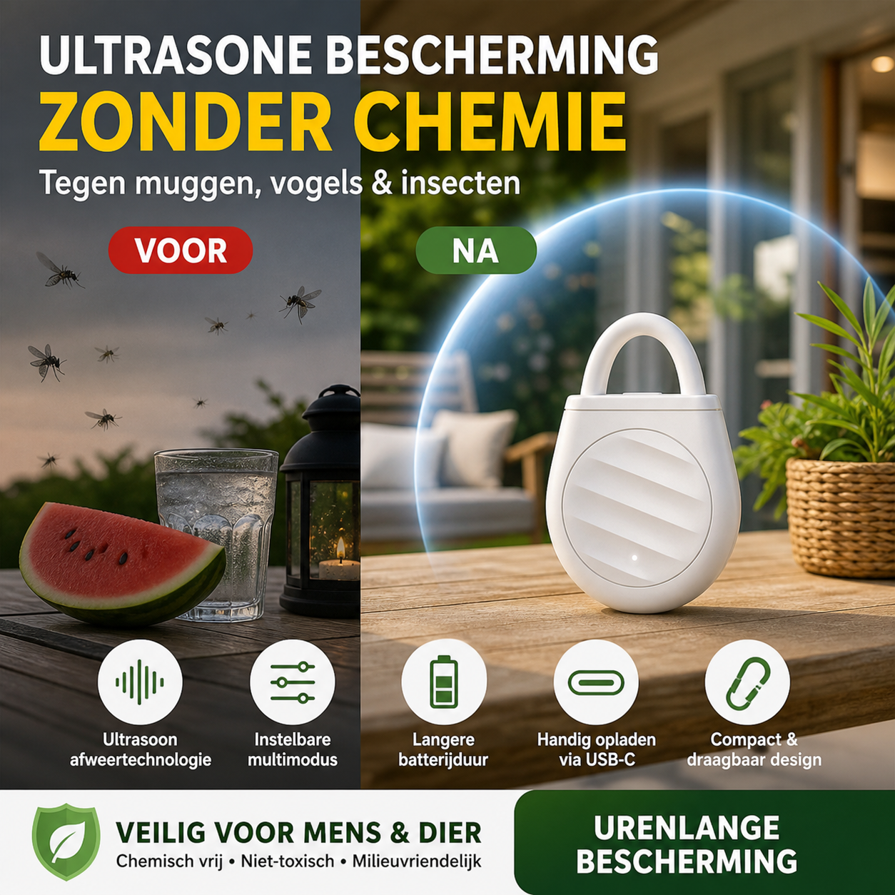 🐦 Keep Birds & Pests Away — Portable Ultrasonic Bird Repellent Keychain
