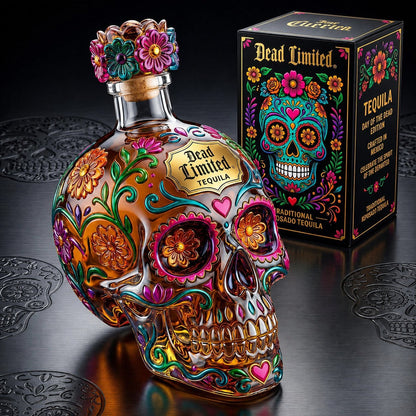 Day of the Dead Decorative Tequila Bottle