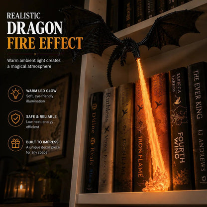 🐉 Fire-Breathing Dragon Bookshelf Decor Lamp