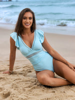 Mesh Patchwork Solid Color One Piece Swimsuit 10