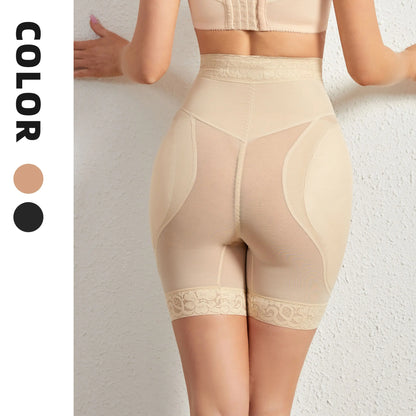 Women High Waist Tummy Control Shapewear Shorts – Butt Lifter Body Shaper with Zipper Closure, 3D Sponge Pads, Lace Trim Seamless Slimming Underwear for Daily Wear