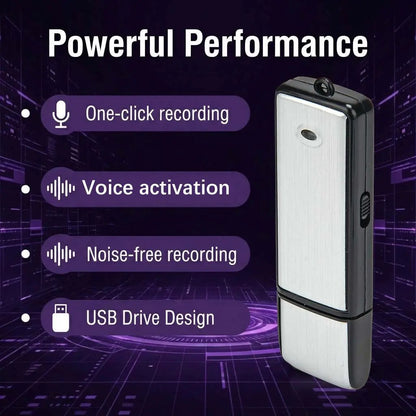 USB Flash Drive Voice Recorder 2-in-1 – Voice Activated, Smart Noise Reduction