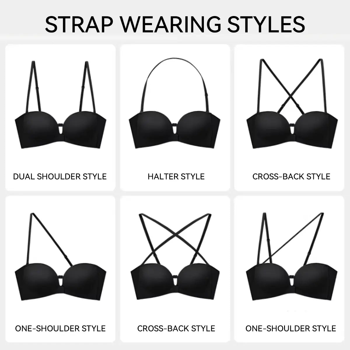 Womens Strapless Front Closure Push Up Bra – Padded Lift Add Cup, Non-Slip Grip Wireless Supportive Seamless Tube Bra for Comfortable Everyday Wear