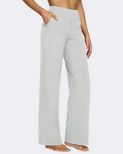 High-Waist Wide Leg Yoga Pants with Pockets