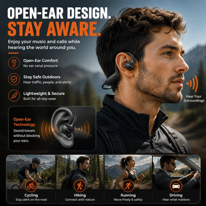 🔥🎧 8MP Smart Camera Open-Ear Headset – POV Video, Calls & AI Assistance 🎥⛺