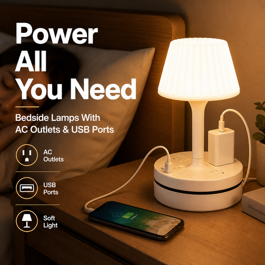 💡 LED Bedside Lamp with Charging Station – Light & Charge in One🔌