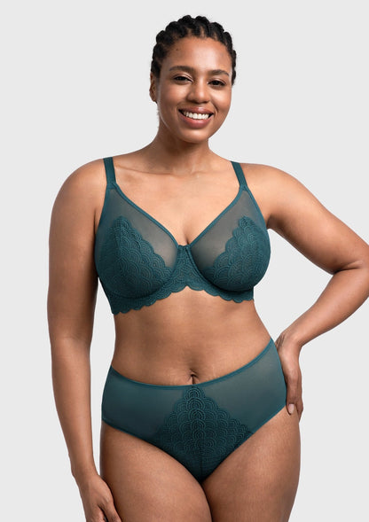 Mermaid Scales Lace Unlined Bra