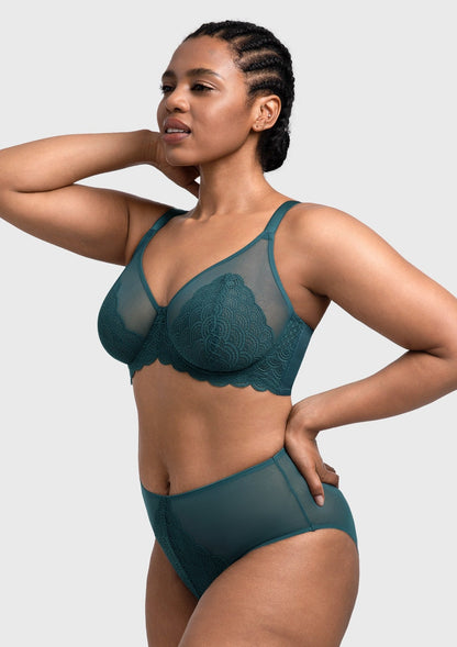 Mermaid Scales Lace Unlined Bra