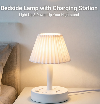 💡 LED Bedside Lamp with Charging Station – Light & Charge in One🔌