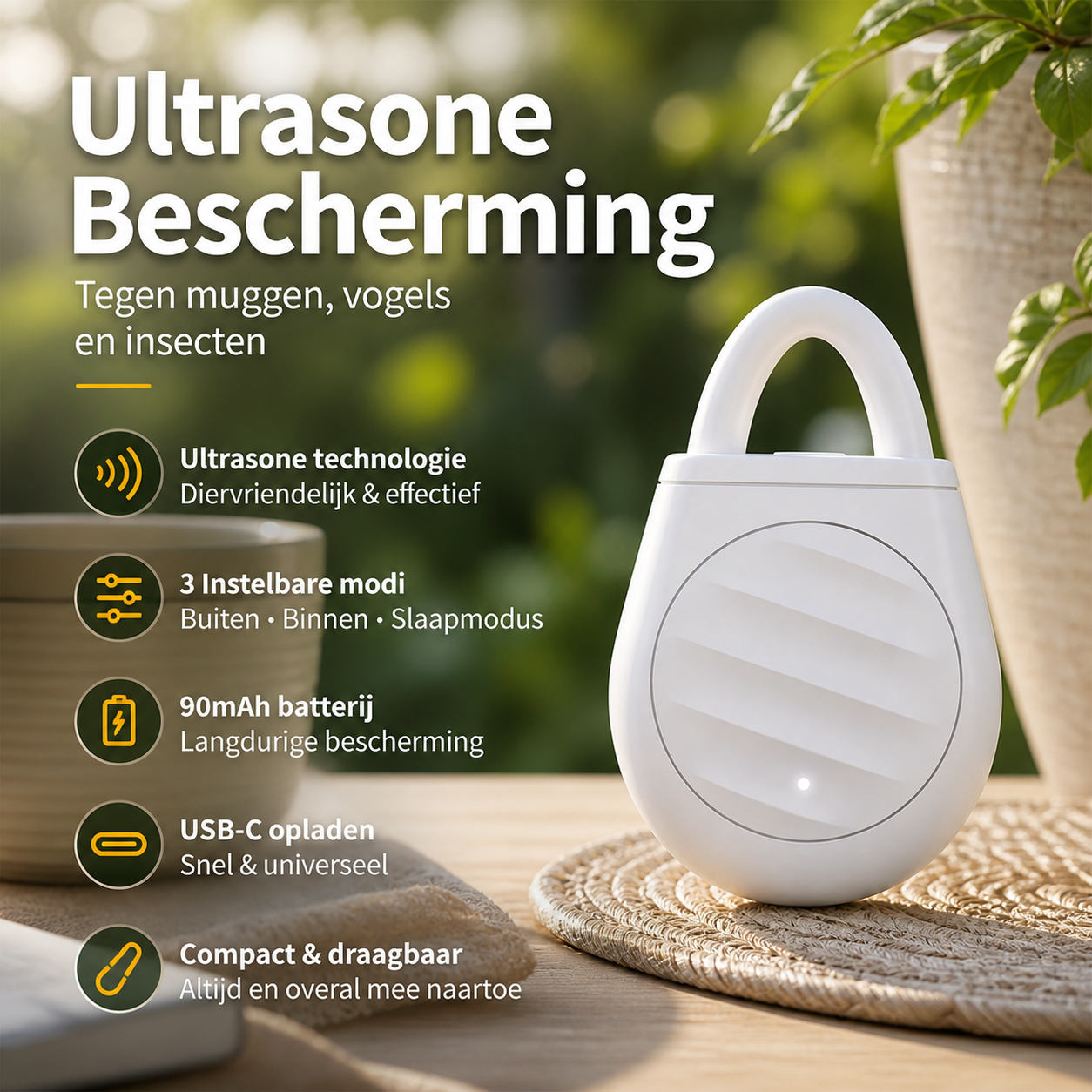 🐦 Keep Birds & Pests Away — Portable Ultrasonic Bird Repellent Keychain