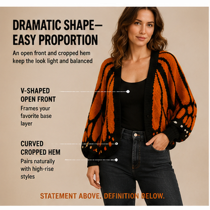 Women's Trendy Butterfly Wings Knit Cardigan Casual Fashion Knitwear Knit Coat for Vacation Parties