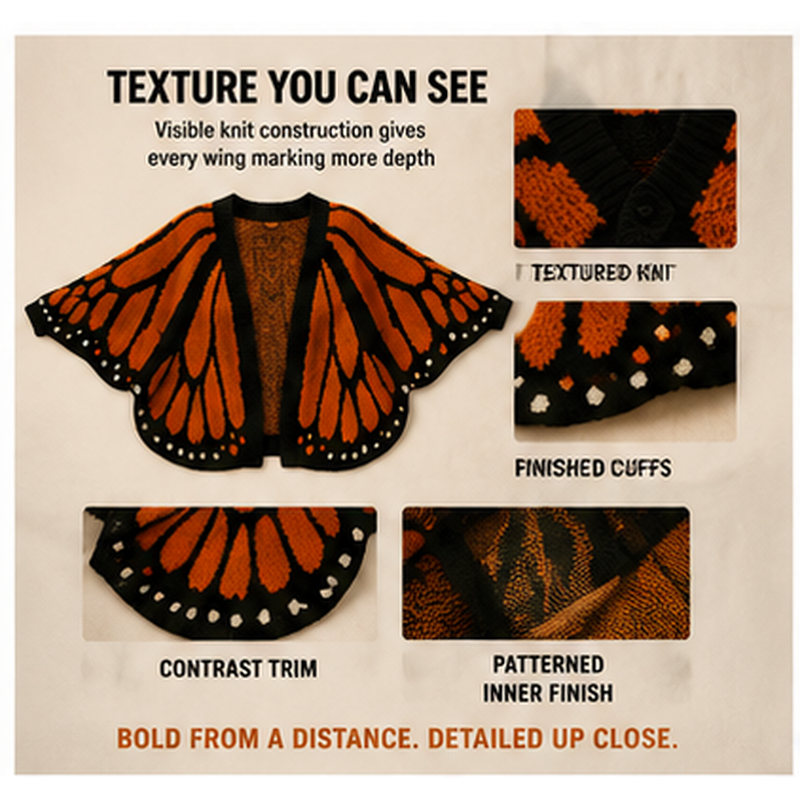 Women's Trendy Butterfly Wings Knit Cardigan Casual Fashion Knitwear Knit Coat for Vacation Parties