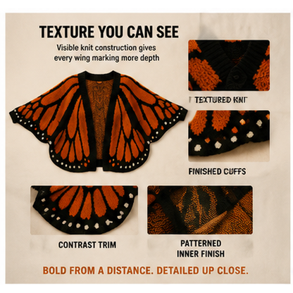 Women's Trendy Butterfly Wings Knit Cardigan Casual Fashion Knitwear Knit Coat for Vacation Parties