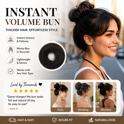 🏆🔥✨ Create a chic, effortless bun in no time at all 💖