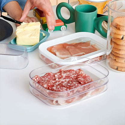 3-Layer Food Storage Containers with Lids – Reusable & Space-Saving Fridge Organizer