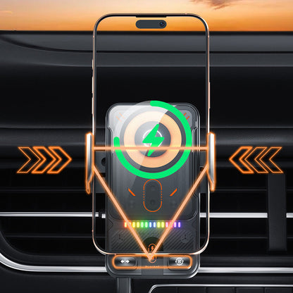 📱Smart 2-in-1 Car Rotating Mobile Phone Holder & Wireless Charger⚡