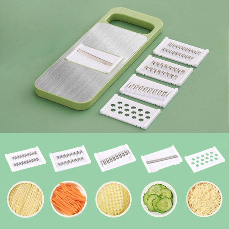 🔪 Multifunctional Vegetable Chopper with Hand Guard – 5 Blades, Non-Slip Base & Easy Chopping