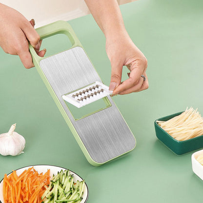 🔪 Multifunctional Vegetable Chopper with Hand Guard – 5 Blades, Non-Slip Base & Easy Chopping
