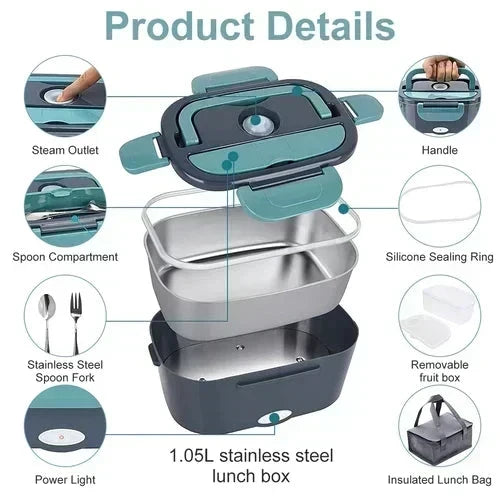 🎉 2026 SALE ! 🍱 2-in-1 Portable Electric Heating Lunch Box🔌