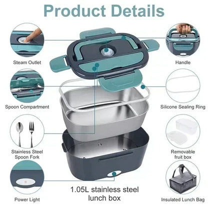 🎉 2026 SALE ! 🍱 2-in-1 Portable Electric Heating Lunch Box🔌