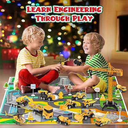 🚗Kids Advent Calendar for Boys: Alloy Construction Engineering Vehicle Toy Sets🎁
