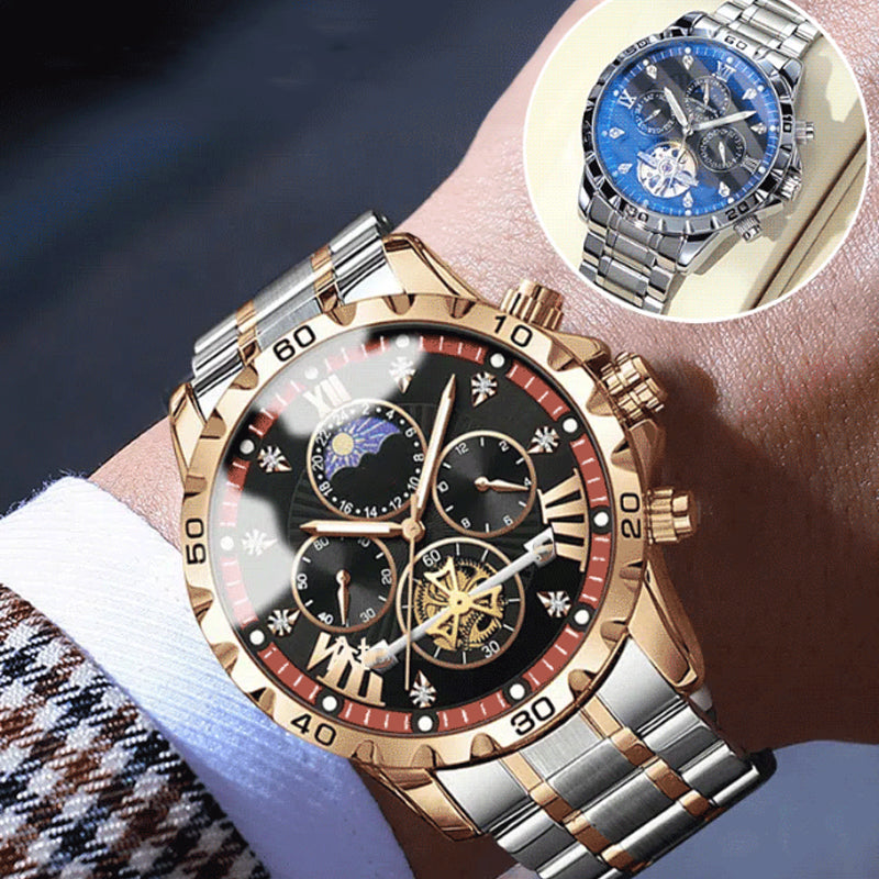 🔥Hot Sale🔥Men's Luminous Waterproof Flywheel Quartz Watch