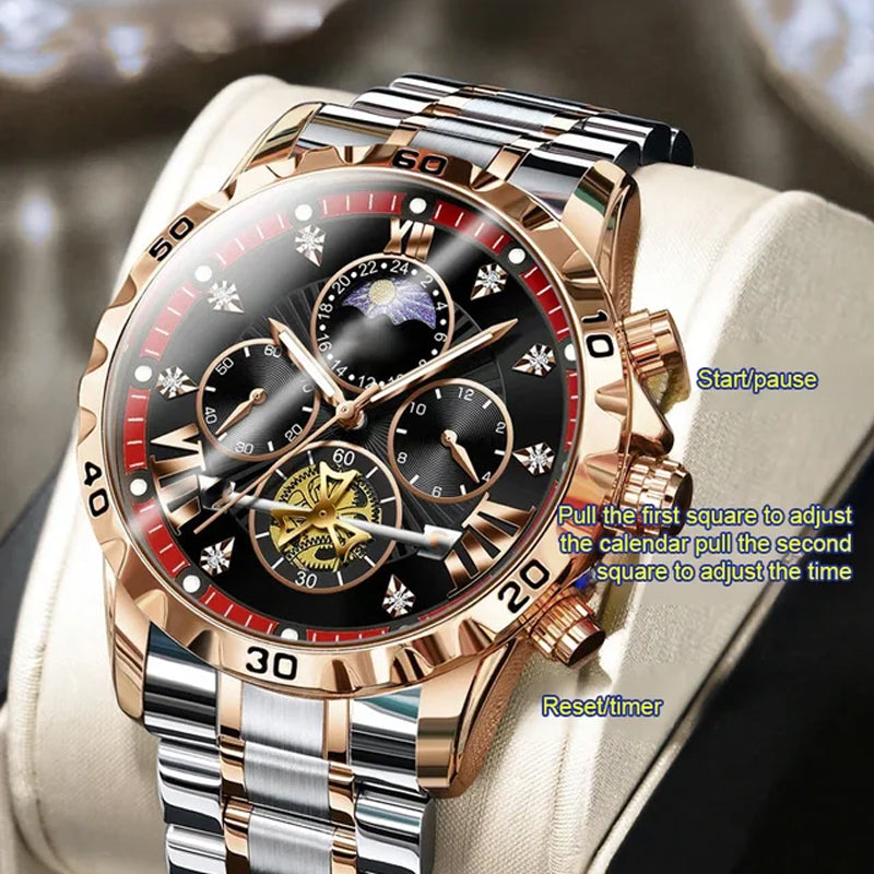 🔥Hot Sale🔥Men's Luminous Waterproof Flywheel Quartz Watch