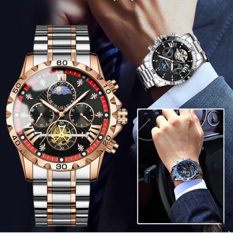 🔥Hot Sale🔥Men's Luminous Waterproof Flywheel Quartz Watch