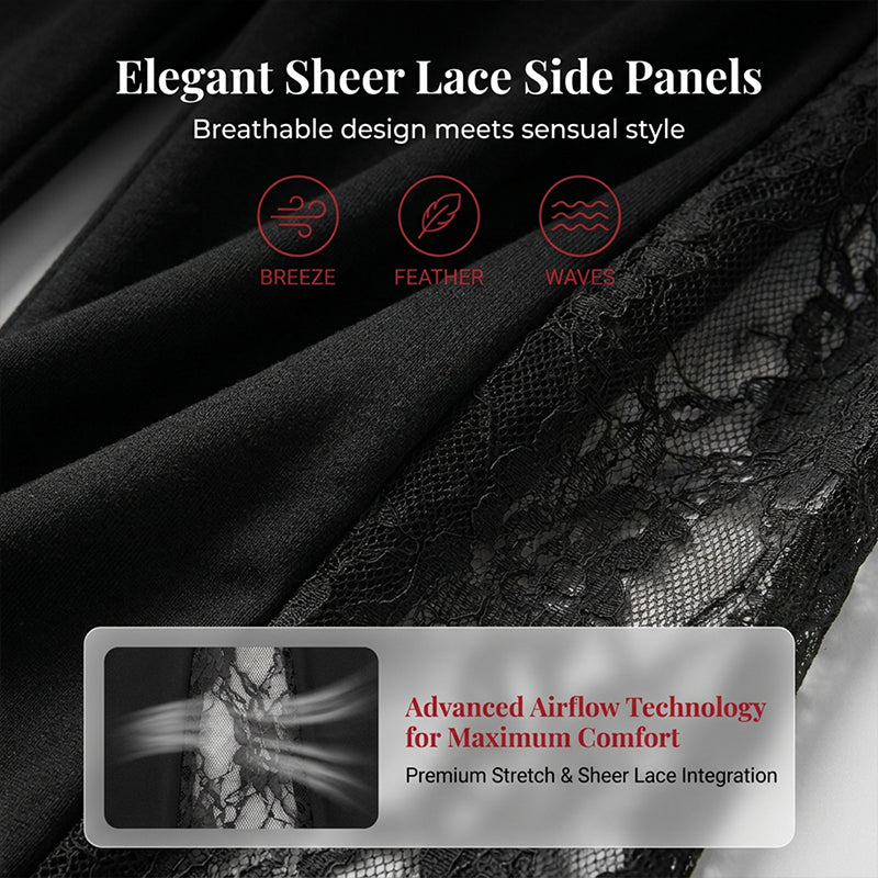 👖Women's Ruched Lace Flare Pants – Stretchy, Slimming, Elegant 💃✨