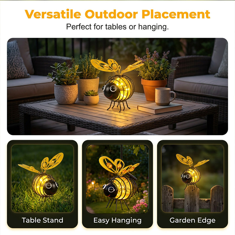 🌙🍃Hanging Solar Bee Light – Warm Amber Garden Decor for Patio, Camping & Outdoor Parties🌞🌜