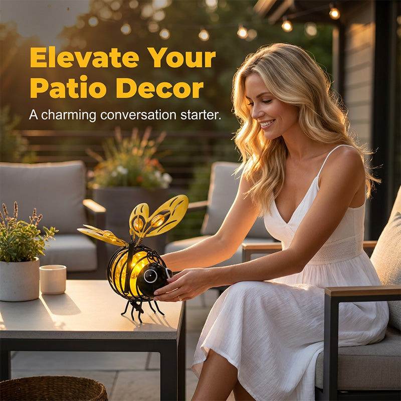 🌙🍃Hanging Solar Bee Light – Warm Amber Garden Decor for Patio, Camping & Outdoor Parties🌞🌜