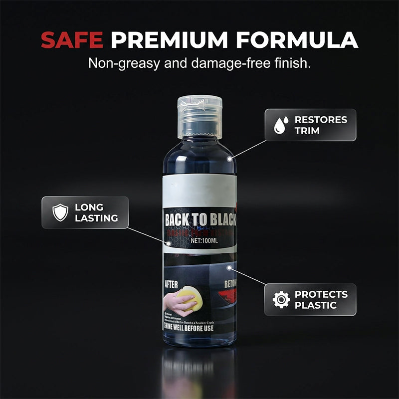 Car Plastic Restorer – Restore Faded Trim to a Rich, Dark Finish