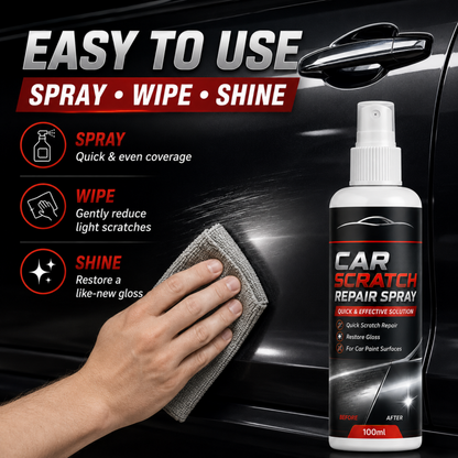 🚗Universal Car Scratch Repair Spray – Erases light scratches, swirl marks & scuffs fast.🛡️💨