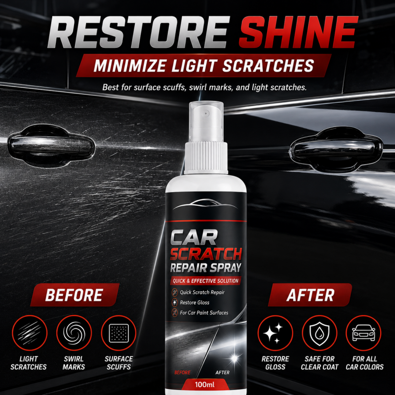 🚗Universal Car Scratch Repair Spray – Erases light scratches, swirl marks & scuffs fast.🛡️💨
