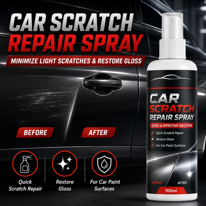 🚗Universal Car Scratch Repair Spray – Erases light scratches, swirl marks & scuffs fast.🛡️💨