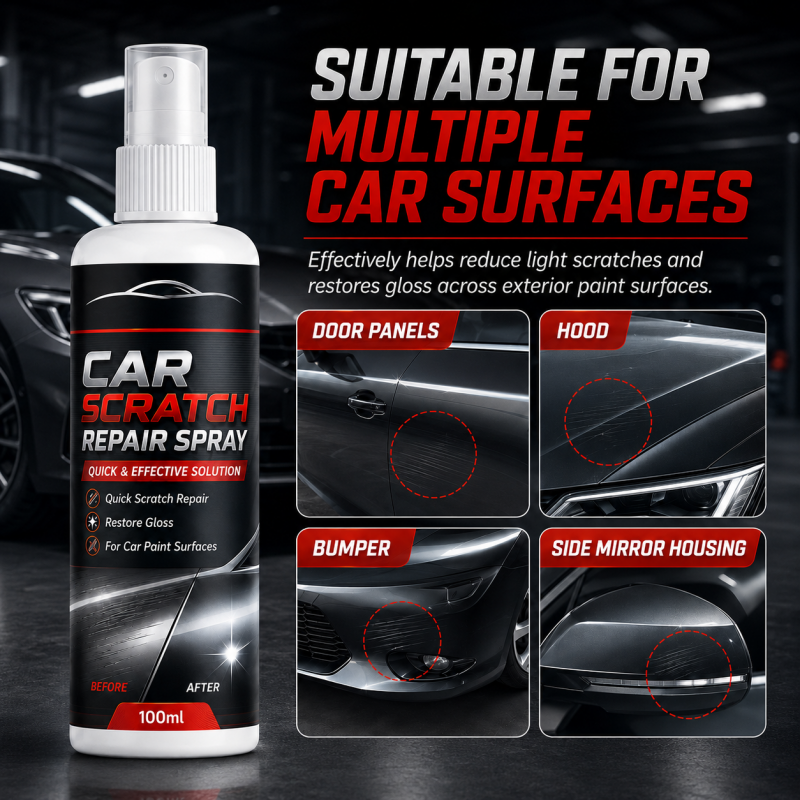 🚗Universal Car Scratch Repair Spray – Erases light scratches, swirl marks & scuffs fast.🛡️💨