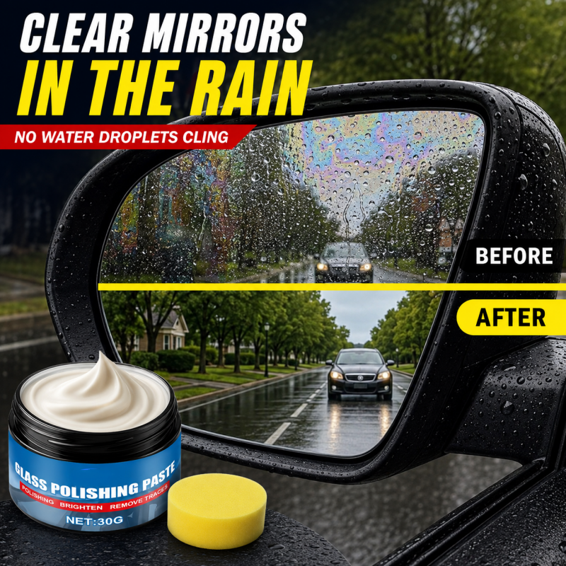 🔥Car Glass Oil Film Remover – Eliminates Glare & Wiper Smears, Repels Rain🚗