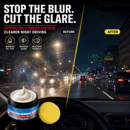 🔥Car Glass Oil Film Remover – Eliminates Glare & Wiper Smears, Repels Rain🚗
