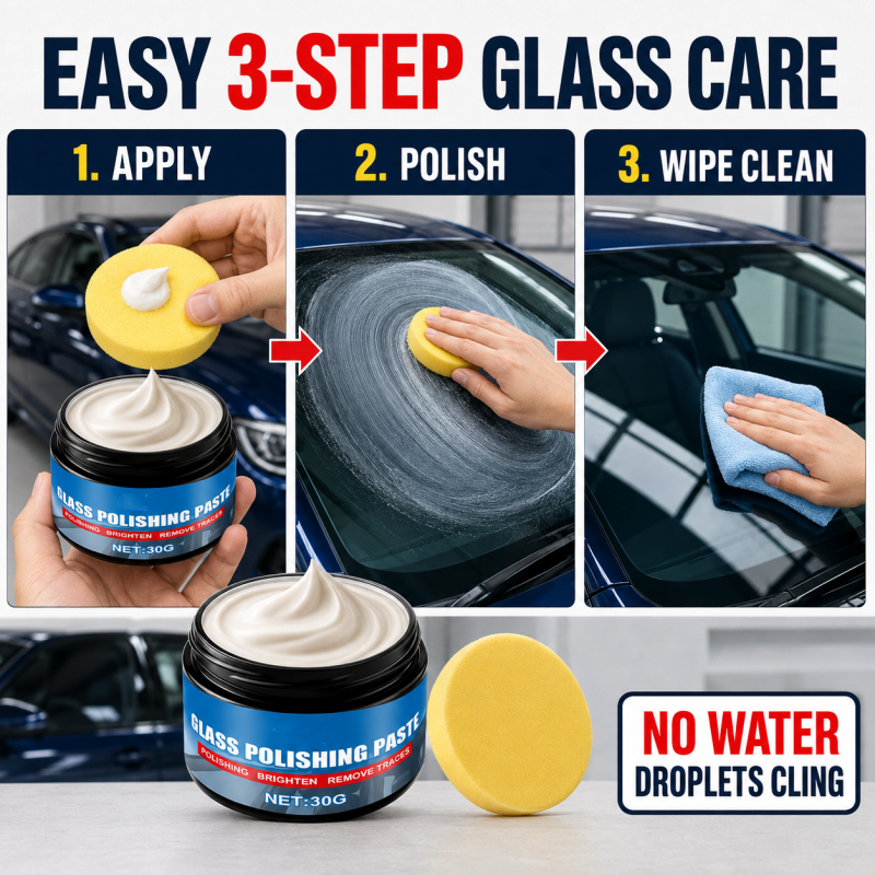 🔥Car Glass Oil Film Remover – Eliminates Glare & Wiper Smears, Repels Rain🚗