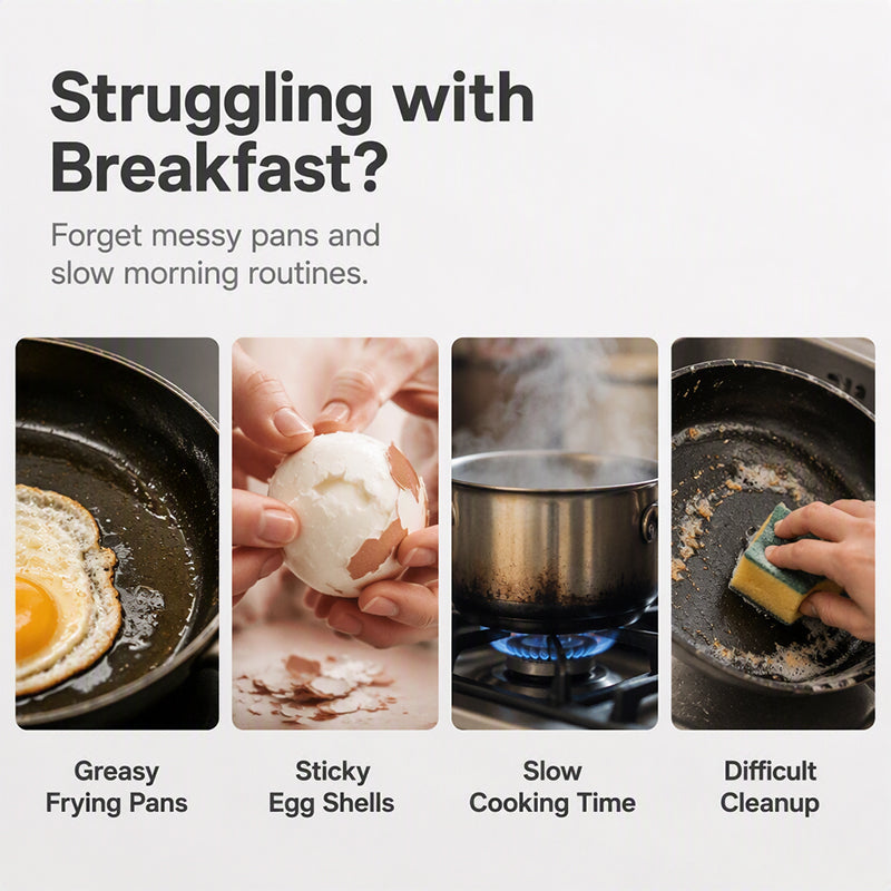 🥚 Microwave Egg Cooker – Perfect poached eggs in 2 mins, no oil & splash-proof🌿