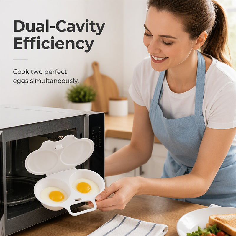 🥚 Microwave Egg Cooker – Perfect poached eggs in 2 mins, no oil & splash-proof🌿