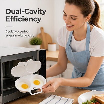 🥚 Microwave Egg Cooker – Perfect poached eggs in 2 mins, no oil & splash-proof🌿