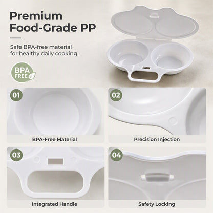 🥚 Microwave Egg Cooker – Perfect poached eggs in 2 mins, no oil & splash-proof🌿