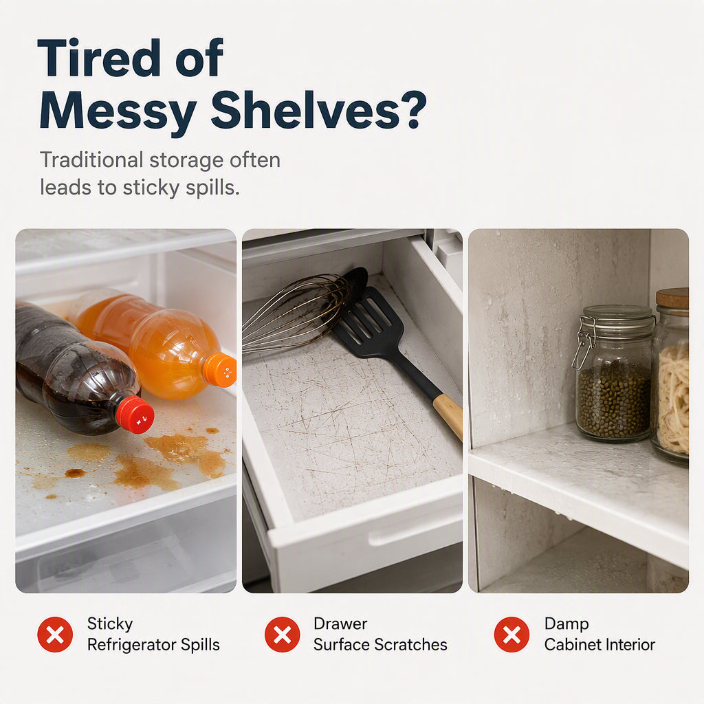 🧊🛡️ Waterproof Fridge Shelf Liners – Non-slip, easy-clean & food-safe✨