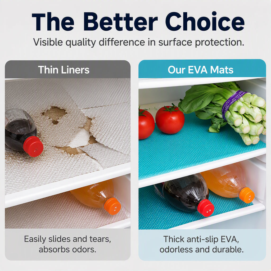 🧊🛡️ Waterproof Fridge Shelf Liners – Non-slip, easy-clean & food-safe✨